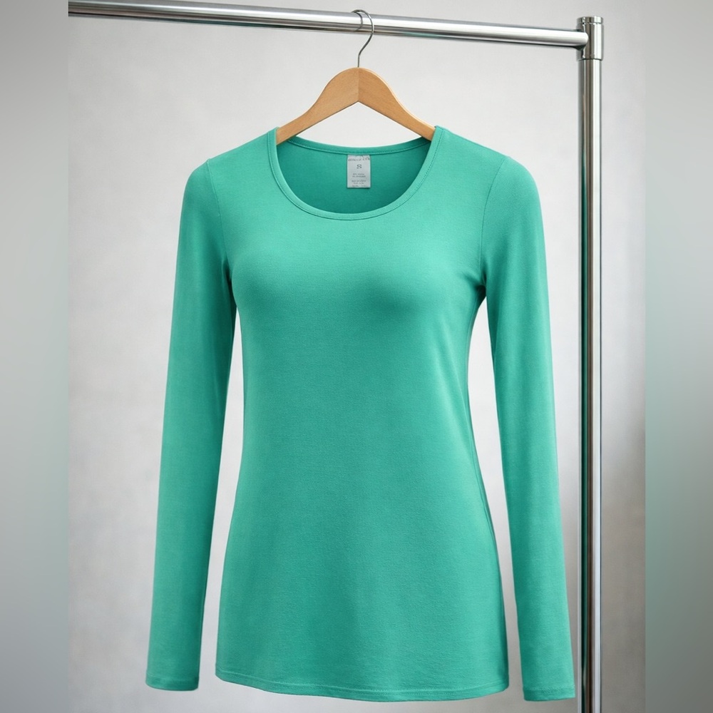 Chic Turquoise Long Sleeve Top (size M)
